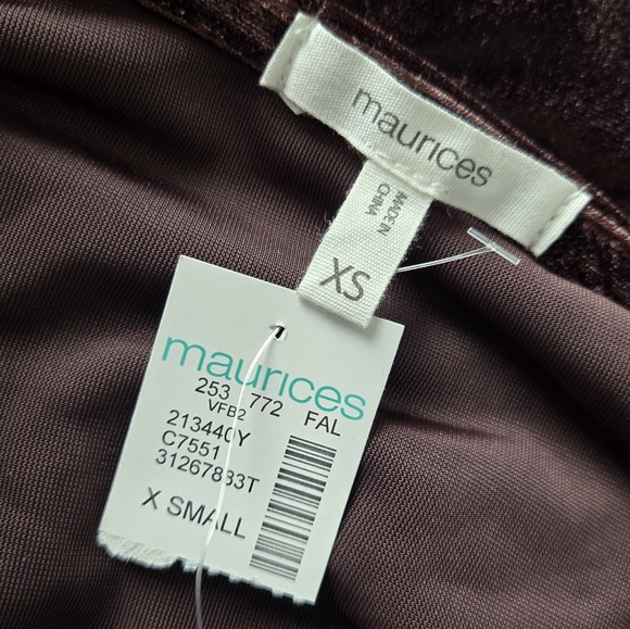 NWT Maurice's Velvet Short Puffy Sleeve Scoop Neck Top - Picture 10 of 14